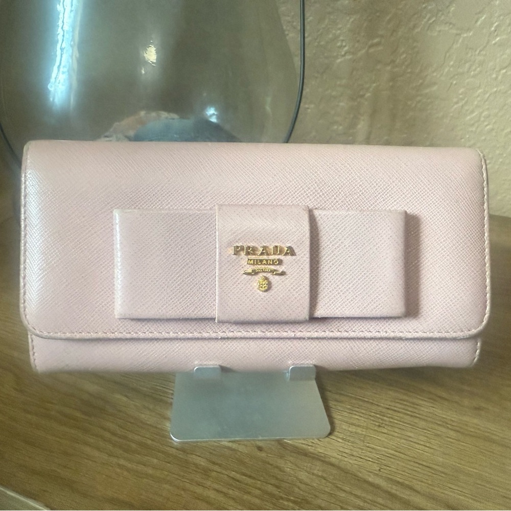 Prada Light Pink Bow Wallet